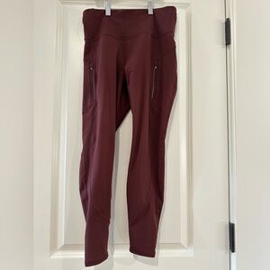 Athleta Rainier High Rise Legging - spiced cabernet - Small Petite